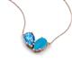 5 - Zemi 1.20 ctw Pear Shape Blue Topaz and Turquoise (7x5 mm) Toi Et Moi Pendant Necklace 
