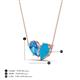 4 - Zemi 1.20 ctw Pear Shape Blue Topaz and Turquoise (7x5 mm) Toi Et Moi Pendant Necklace 