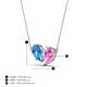 4 - Zemi 1.75 ctw Pear Shape Blue Topaz and Lab Grown Pink Sapphire (7x5 mm) Toi Et Moi Pendant Necklace 
