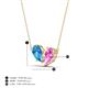 4 - Zemi 1.75 ctw Pear Shape Blue Topaz and Lab Grown Pink Sapphire (7x5 mm) Toi Et Moi Pendant Necklace 