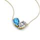 5 - Zemi 1.60 ctw Pear Shape Blue Topaz and IGI Certified Lab Grown Diamond (7x5 mm) Toi Et Moi Pendant Necklace 