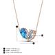 4 - Zemi 1.65 ctw Pear Shape Blue Topaz and GIA Certified Natural Diamond (7x5 mm) Toi Et Moi Pendant Necklace 