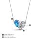 4 - Zemi 1.70 ctw Pear Shape Blue Topaz and Moissanite (7x5 mm) Toi Et Moi Pendant Necklace 