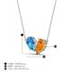 4 - Zemi 1.50 ctw Pear Shape Blue Topaz and Citrine (7x5 mm) Toi Et Moi Pendant Necklace 