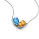 5 - Zemi 1.50 ctw Pear Shape Blue Topaz and Citrine (7x5 mm) Toi Et Moi Pendant Necklace 
