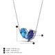 4 - Zemi 1.45 ctw Pear Shape Blue Topaz and Iolite (7x5 mm) Toi Et Moi Pendant Necklace 
