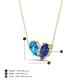 4 - Zemi 1.45 ctw Pear Shape Blue Topaz and Iolite (7x5 mm) Toi Et Moi Pendant Necklace 