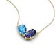 5 - Zemi 1.45 ctw Pear Shape Blue Topaz and Iolite (7x5 mm) Toi Et Moi Pendant Necklace 