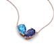 5 - Zemi 1.45 ctw Pear Shape Blue Topaz and Iolite (7x5 mm) Toi Et Moi Pendant Necklace 