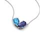 5 - Zemi 1.45 ctw Pear Shape Blue Topaz and Iolite (7x5 mm) Toi Et Moi Pendant Necklace 