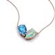 5 - Zemi 1.20 ctw Pear Shape Blue Topaz and Opal (7x5 mm) Toi Et Moi Pendant Necklace 