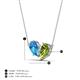 4 - Zemi 1.65 ctw Pear Shape Blue Topaz and Peridot (7x5 mm) Toi Et Moi Pendant Necklace 