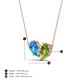 4 - Zemi 1.65 ctw Pear Shape Blue Topaz and Peridot (7x5 mm) Toi Et Moi Pendant Necklace 