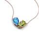 5 - Zemi 1.65 ctw Pear Shape Blue Topaz and Peridot (7x5 mm) Toi Et Moi Pendant Necklace 