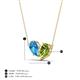 4 - Zemi 1.65 ctw Pear Shape Blue Topaz and Peridot (7x5 mm) Toi Et Moi Pendant Necklace 