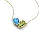 5 - Zemi 1.65 ctw Pear Shape Blue Topaz and Peridot (7x5 mm) Toi Et Moi Pendant Necklace 