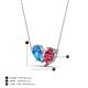 4 - Zemi 1.55 ctw Pear Shape Blue Topaz and Pink Tourmaline (7x5 mm) Toi Et Moi Pendant Necklace 