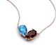5 - Zemi 1.75 ctw Pear Shape Blue Topaz and Red Garnet (7x5 mm) Toi Et Moi Pendant Necklace 