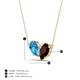 4 - Zemi 1.75 ctw Pear Shape Blue Topaz and Red Garnet (7x5 mm) Toi Et Moi Pendant Necklace 