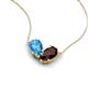 5 - Zemi 1.75 ctw Pear Shape Blue Topaz and Red Garnet (7x5 mm) Toi Et Moi Pendant Necklace 