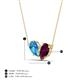 4 - Zemi 1.75 ctw Pear Shape Blue Topaz and Rhodolite Garnet (7x5 mm) Toi Et Moi Pendant Necklace 