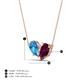 4 - Zemi 1.75 ctw Pear Shape Blue Topaz and Rhodolite Garnet (7x5 mm) Toi Et Moi Pendant Necklace 