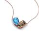 5 - Zemi 1.50 ctw Pear Shape Blue Topaz and Smoky Quartz (7x5 mm) Toi Et Moi Pendant Necklace 