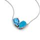 5 - Zemi 1.20 ctw Pear Shape Blue Topaz and Turquoise (7x5 mm) Toi Et Moi Pendant Necklace 