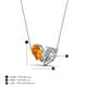 4 - Zemi 1.50 ctw Pear Shape Citrine and Moissanite (7x5 mm) Toi Et Moi Pendant Necklace 