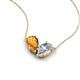 5 - Zemi 1.50 ctw Pear Shape Citrine and Moissanite (7x5 mm) Toi Et Moi Pendant Necklace 