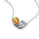 5 - Zemi 1.50 ctw Pear Shape Citrine and Moissanite (7x5 mm) Toi Et Moi Pendant Necklace 