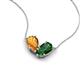 5 - Zemi 1.45 ctw Pear Shape Citrine and Lab Grown Emerald (7x5 mm) Toi Et Moi Pendant Necklace 