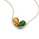 5 - Zemi 1.45 ctw Pear Shape Citrine and Lab Grown Emerald (7x5 mm) Toi Et Moi Pendant Necklace 