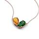 5 - Zemi 1.45 ctw Pear Shape Citrine and Lab Grown Emerald (7x5 mm) Toi Et Moi Pendant Necklace 