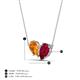 4 - Zemi 1.60 ctw Pear Shape Citrine and Lab Grown Ruby (7x5 mm) Toi Et Moi Pendant Necklace 