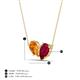 4 - Zemi 1.60 ctw Pear Shape Citrine and Lab Grown Ruby (7x5 mm) Toi Et Moi Pendant Necklace 