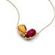5 - Zemi 1.60 ctw Pear Shape Citrine and Lab Grown Ruby (7x5 mm) Toi Et Moi Pendant Necklace 