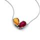 5 - Zemi 1.60 ctw Pear Shape Citrine and Lab Grown Ruby (7x5 mm) Toi Et Moi Pendant Necklace 