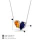 4 - Zemi 1.55 ctw Pear Shape Citrine and Lab Grown Blue Sapphire (7x5 mm) Toi Et Moi Pendant Necklace 