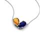 5 - Zemi 1.55 ctw Pear Shape Citrine and Lab Grown Blue Sapphire (7x5 mm) Toi Et Moi Pendant Necklace 