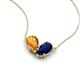 5 - Zemi 1.55 ctw Pear Shape Citrine and Lab Grown Blue Sapphire (7x5 mm) Toi Et Moi Pendant Necklace 