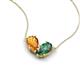 5 - Zemi 1.51 ctw Pear Shape Citrine and Created Alexandrite (7x5 mm) Toi Et Moi Pendant Necklace 