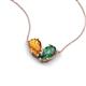 5 - Zemi 1.51 ctw Pear Shape Citrine and Created Alexandrite (7x5 mm) Toi Et Moi Pendant Necklace 