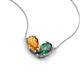 5 - Zemi 1.51 ctw Pear Shape Citrine and Created Alexandrite (7x5 mm) Toi Et Moi Pendant Necklace 