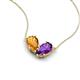 5 - Zemi 1.30 ctw Pear Shape Citrine and Amethyst (7x5 mm) Toi Et Moi Pendant Necklace 