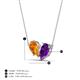 4 - Zemi 1.30 ctw Pear Shape Citrine and Amethyst (7x5 mm) Toi Et Moi Pendant Necklace 