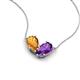 5 - Zemi 1.30 ctw Pear Shape Citrine and Amethyst (7x5 mm) Toi Et Moi Pendant Necklace 