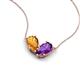 5 - Zemi 1.30 ctw Pear Shape Citrine and Amethyst (7x5 mm) Toi Et Moi Pendant Necklace 