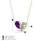 4 - Zemi 1.50 ctw Pear Shape Amethyst and Moissanite (7x5 mm) Toi Et Moi Pendant Necklace 