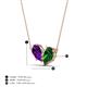 4 - Zemi 1.45 ctw Pear Shape Amethyst and Lab Grown Emerald (7x5 mm) Toi Et Moi Pendant Necklace 